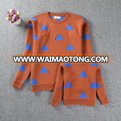 ins spring Fashion knitted sweater kids pullover children triangle children parental equipment